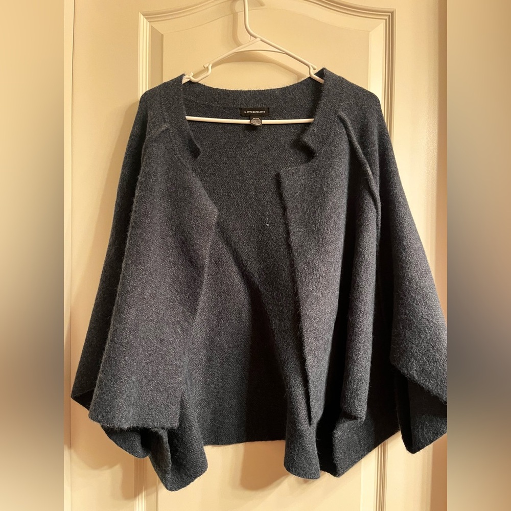 Anthropologie Navy/Marin Shrug with Dramatic‎ Sleeves One Size